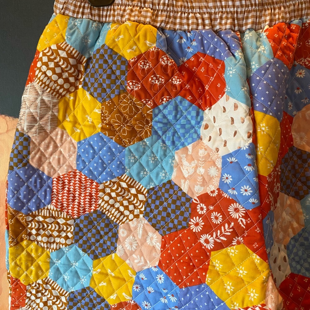 Quilted Patchwork Straight-Leg Pants - Multicolor - image 2